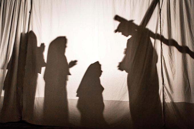 A scene from the Shadow Stations of the Cross at St. Martin of Tours Catholic Church in Forney on March 18. (RON HEFLIN/Special Contributor)