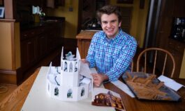College student creates gingerbread cathedral, raises money for homeless
